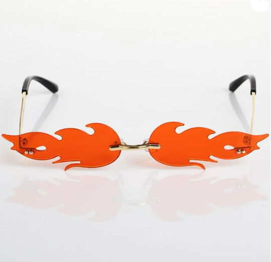 Carnival Accessory Face Glasses Red Flame