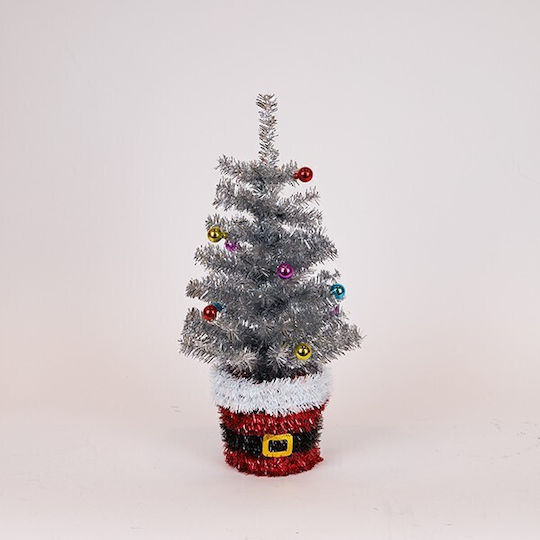 Estheti Christmas Decorative Tree Adorned Base Santa Silver 45cm 2 Pieces 600-47072