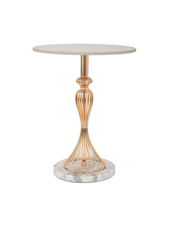 Round Side Metal Coffee Table Gold W39xL39xH50cm