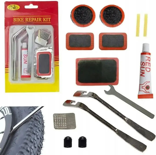 Bicycle Tube Repair Kit Patches Glue And Tools Complete Emergency Set