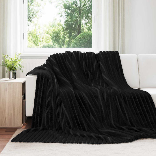 vidaXL King Size 270x240 см Черно Одеяло