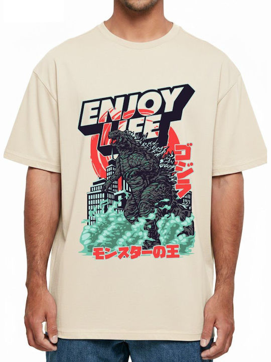 Oversized T-shirt Godzilla Enjoy Life City Stom...