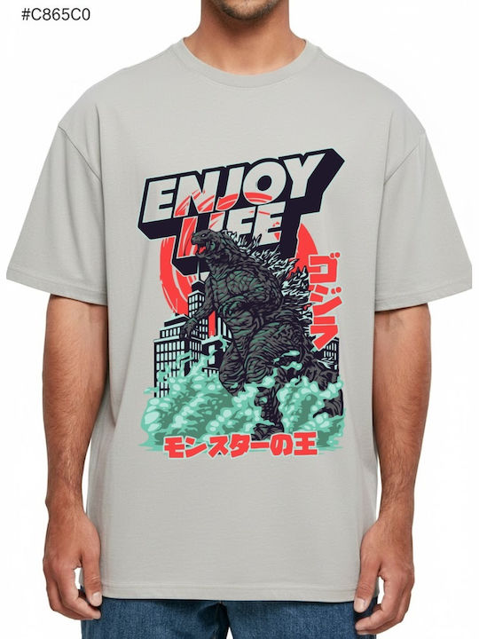 Oversized T-shirt Godzilla Enjoy Life City Stom...