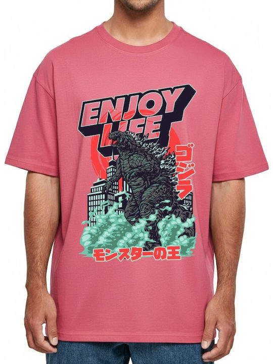 Oversized T-shirt Godzilla Enjoy Life City Stom...