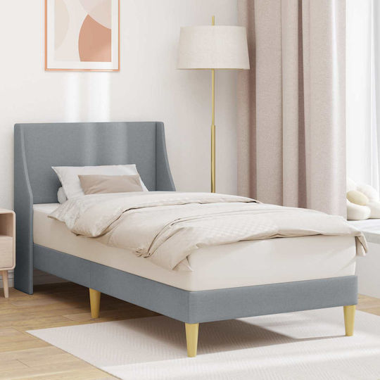 Single Bed for Mattress 90x200cm Light Gray Single Bed for Mattress 90x200cm Light Gray