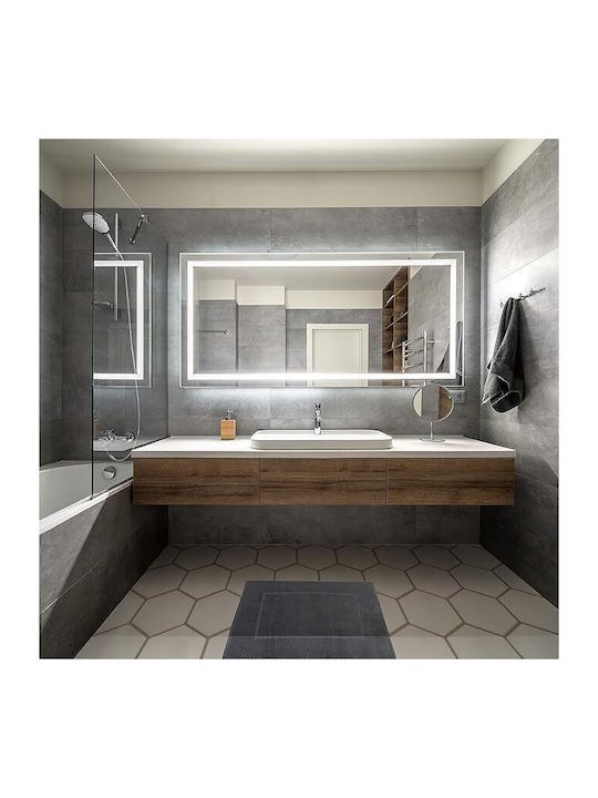 Non-Slip Bath Mat Cotton Valneo Bathroom Mat Anthracite 50x70cm