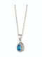 Oxzen Halskette mit Design Träne aus Silber mit Zirkon