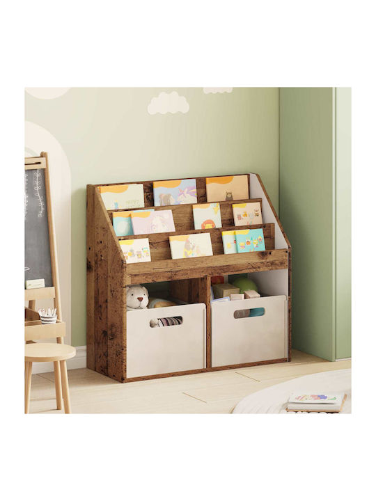 Kids Wooden Bookcase Brown 72.5x29.5x69cm
