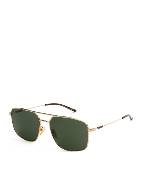 Gucci Men's Sunglasses with Gold Metal Frame an...