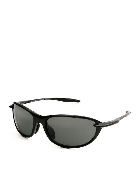 Maui Jim Hookipa Unisex Γυαλιά Ηλίου με Μαύρο Κοκκάλινο Σκελετό και Μαύρο Φακό R339-02