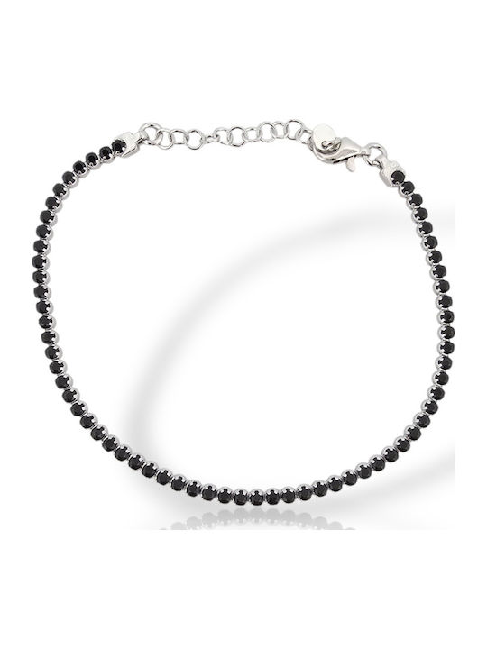 Mentzos Women's Bracelet Riviera made of Silver with Zircon