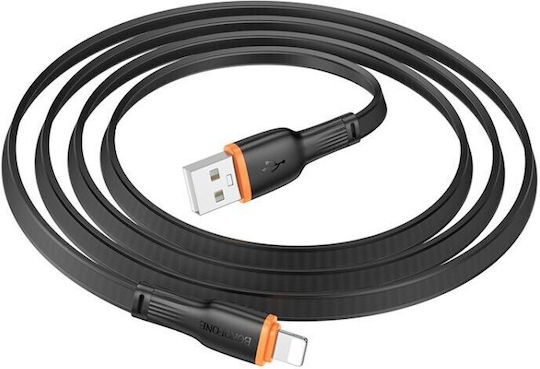 Borofone USB-A to Lightning Cable Μαύρο 1m