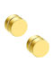 Theodora's Jewellery Men's Steel Gold Plated Light Blue Earrings