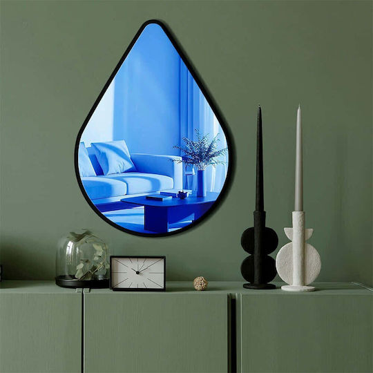 Wallity Като Огледало за Стена с Син Пластмаса Рамка 55x40см 1бр