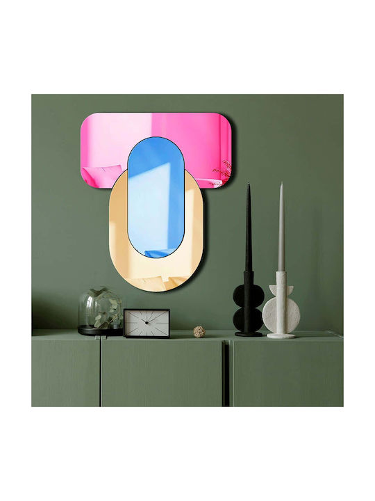 Wallity Wall Mirror with Multicolour Plastic Frame 48x40cm 1pcs