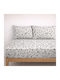 My Home Luxury Grezzena Bed Sheet Set with 2 Pillowcases King Size with Rubber Hugger 160x200cm Green (4 Pieces)