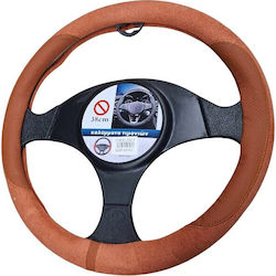 Car Steering Wheel Cover with Diameter 37-38cm made of Leatherette Brown