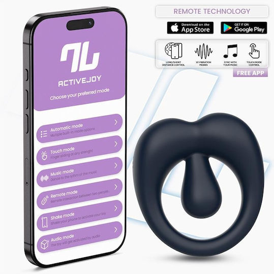 Kenny Penis Ring Clitoris Stimulator App Dark Blue