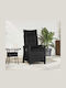 Καρέκλα Εξωτερικού Χώρου Rattan Μαύρο 56x60x112εκ.