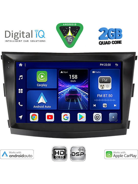 Digital IQ Car Audio System for Ssangyong Tivoli 2016-2024 (Bluetooth/USB/WiFi/GPS/Apple-Carplay/Android-Auto) with Touch Screen 9"