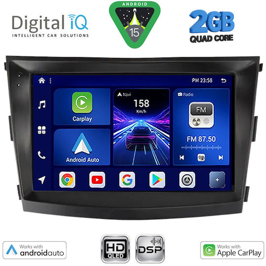 Digital IQ Car Audio System for Ssangyong Tivoli 2016-2024 (Bluetooth/USB/WiFi/GPS/Apple-Carplay/Android-Auto) with Touch Screen 9"