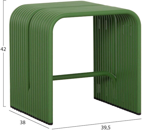 Stool For Living Room Metallic Green Colour 40x38x42cm