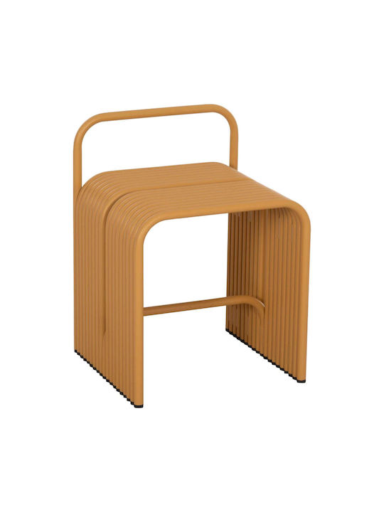 Stool For Living Room Metallic Mustard Color 40x38x55cm