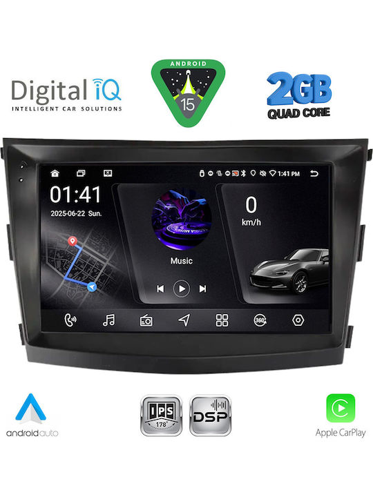 Digital IQ Car Audio System for Ssangyong Tivoli 2016-2024 (Bluetooth/USB/WiFi/GPS/Apple-Carplay/Android-Auto) with Touch Screen 9"