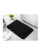 Non-Slip Bath Mat Black Velvet-Black Metal 50x80cm