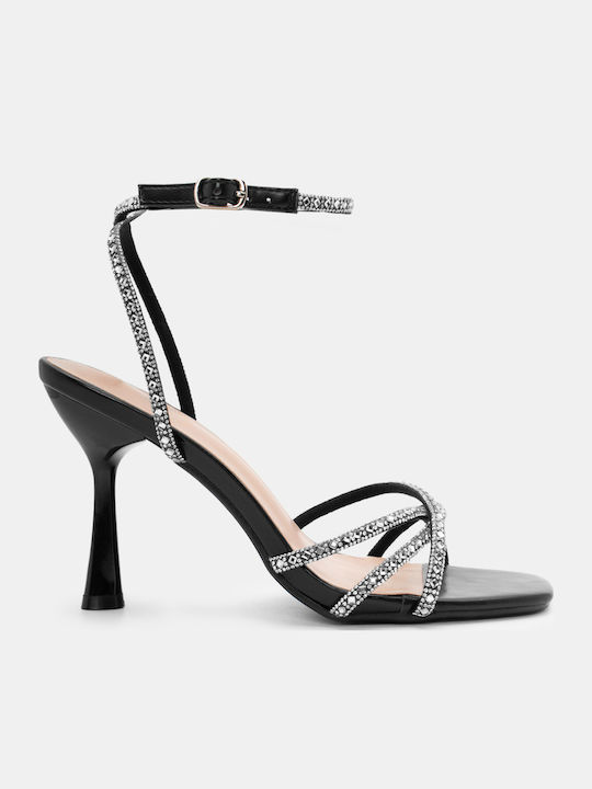 Luigi Sandalen mit Strass Schwarz