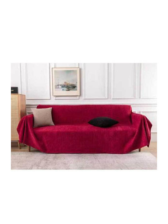 SpitiBazaar Σετ Ριχτάρια 3τμχ Chenille Μπορντώ