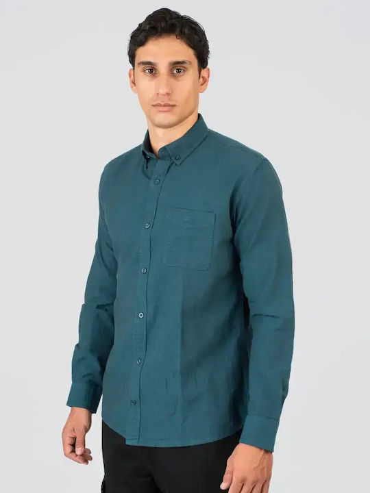 Double Cu mânecă lungă Cămașă Hunter Green Melange