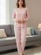 Tres Chic Winter Damen Pyjama-Set Pink