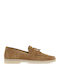 Leather Women's Loafers in Brown Color