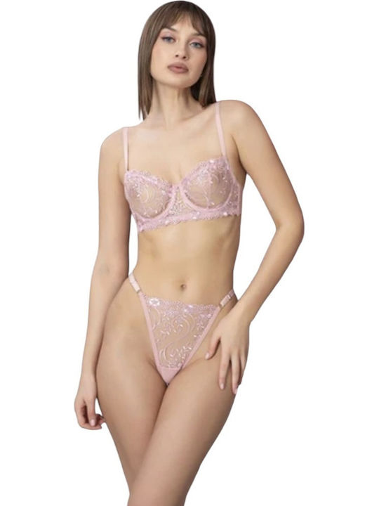 Arona Underwear Set with Bra & String Powder