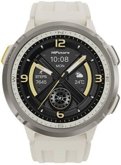 HiFuture Mix 3 Stainless Steel Smartwatch with Heart Rate Monitor (Beige)