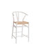 Stool Bar with Backrest Metallic White 48x53x100cm