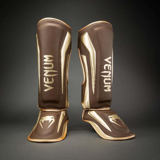 Venum Elite Shin Guards Adults Brown