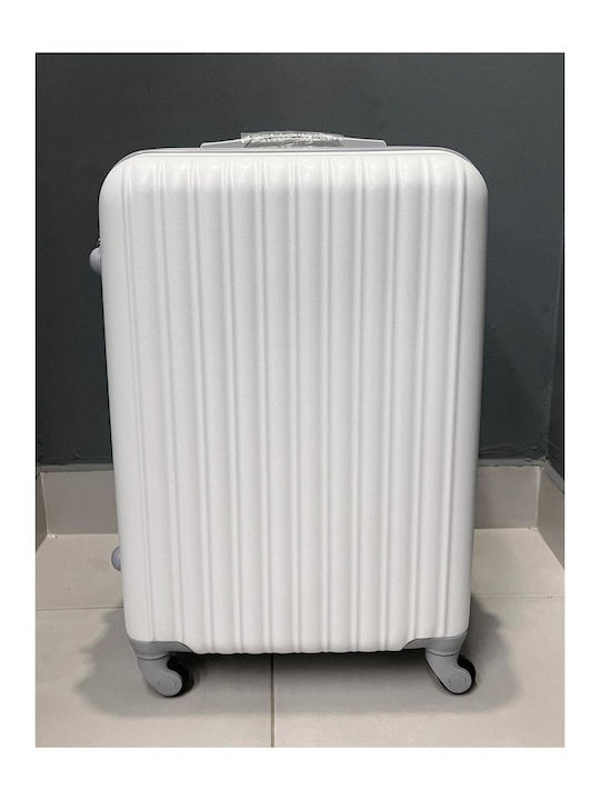 Valiză Mare De Călătorie Dură Albă Cu 4 Roți Înălțime 72 Cm