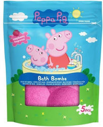 Peppa Pig Bath Bombs Bile Efervescente de Baie Zmeură 5x50g