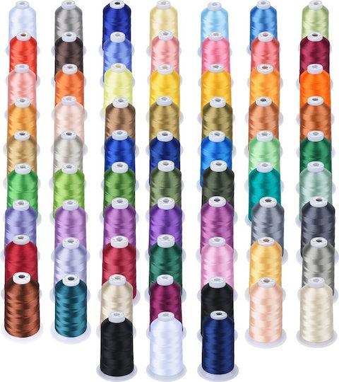 Embroidery Thread Set 63 Spools 5000 M Multicolor