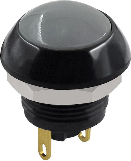 Pushbutton Push On Round Φ12 Gray Compact Pa12-11dbgrey Nn-1 Hno Set 10