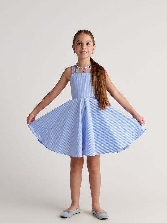 Girls Sleeveless Blue Dress