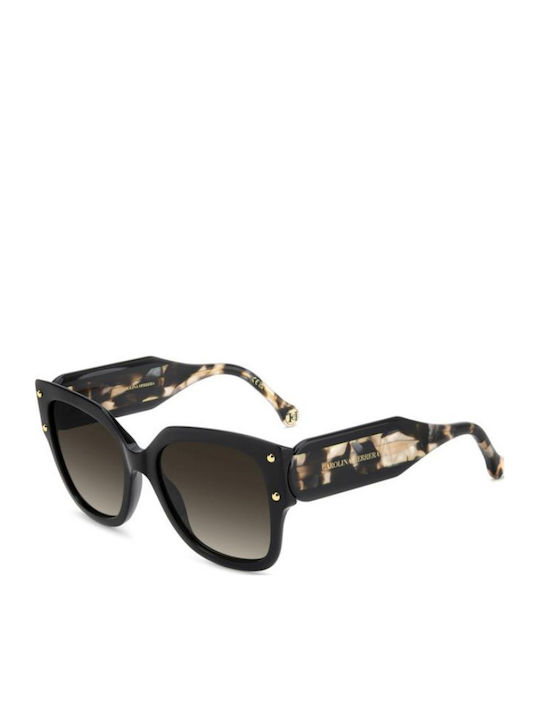 Carolina Herrera Unisex Sunglasses with Black Horn-Rimmed Frame and Grey Gradient Lenses HER 0366/S 807/HA