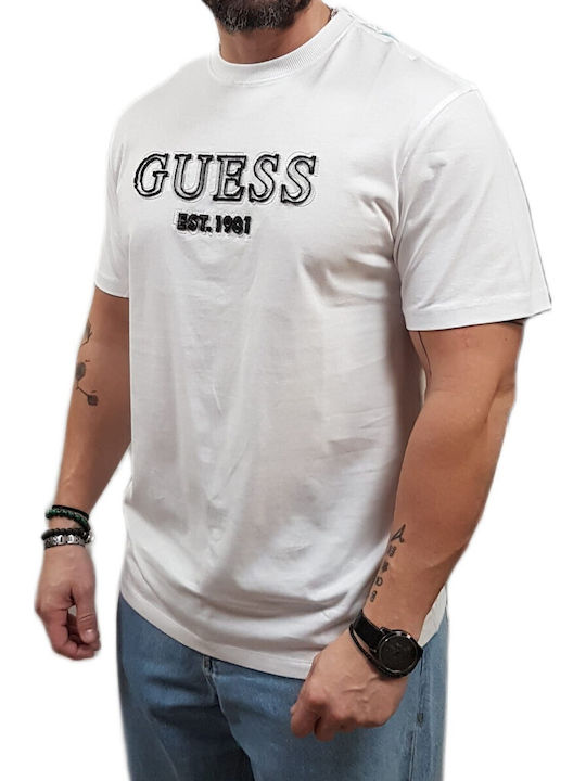 Guess Triangle Тениска Бял