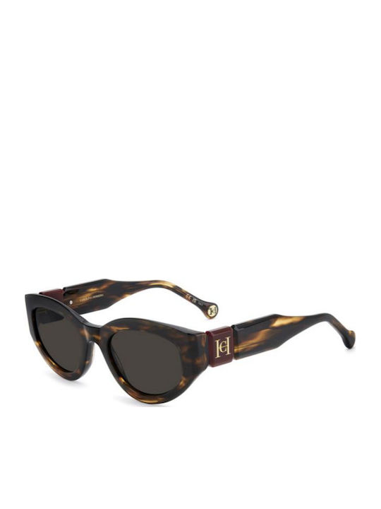 Carolina Herrera Unisex Sunglasses With Grey Horn-Rimmed Frame And Grey Lens HER 0370/S EX4/IR