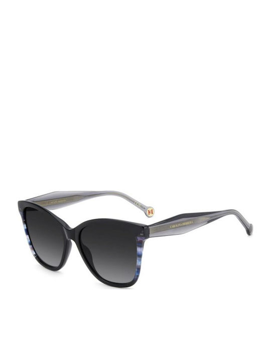 Carolina Herrera Unisex Sunglasses with Black Horn-Rimmed Frame and Grey Gradient Lenses HER 0390/S 807/9O