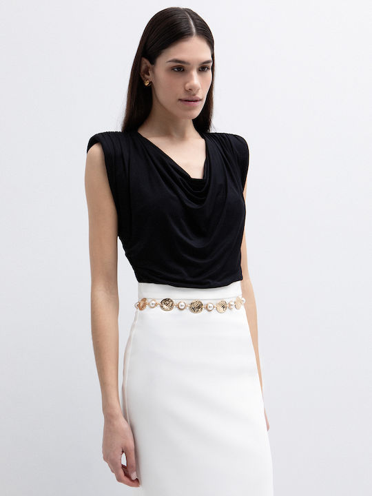 Women's Blouse Drape Black