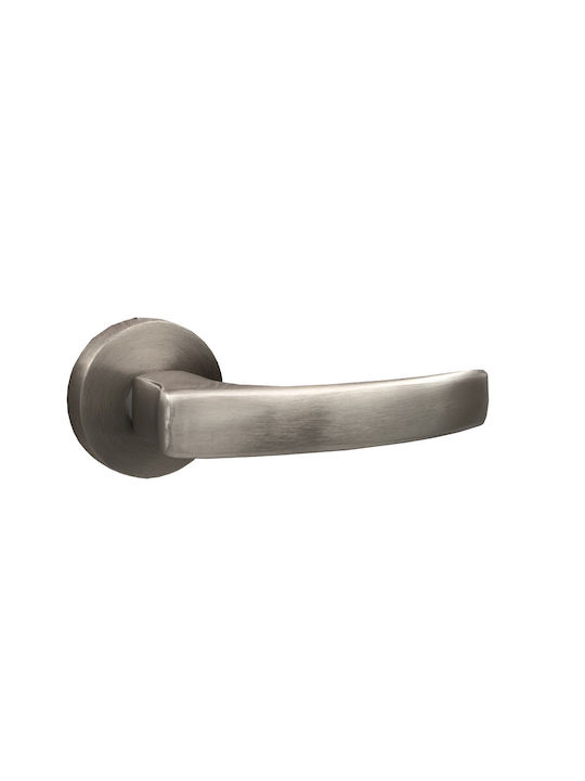 Deco Ceramica Lever Middle Door with Rosette DK1132 Pair with Rosette Ματ Νικελ