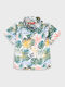 Kids Floral Short-sleeved Shirt Green